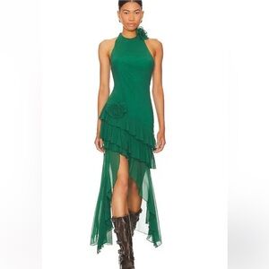 MAJORELLE Emerald High Low Dress